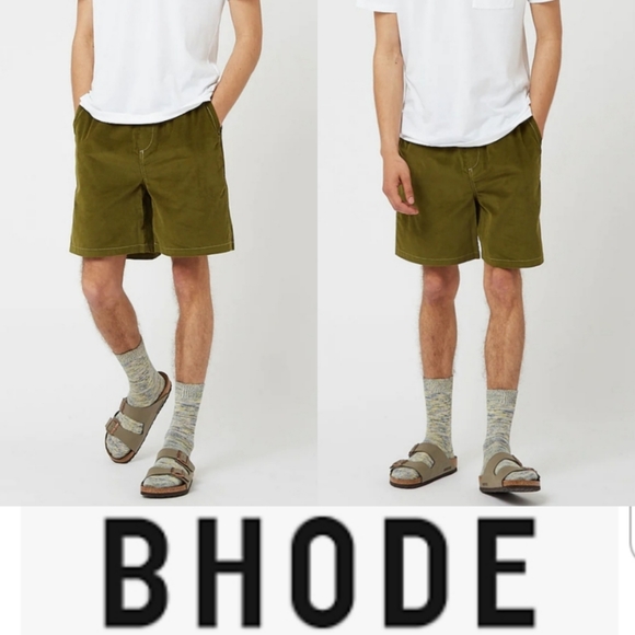 Bhode x Brisbane Moss Corduroy Shorts Needle Grass Green Urban Surf Athleisure - Picture 1 of 11